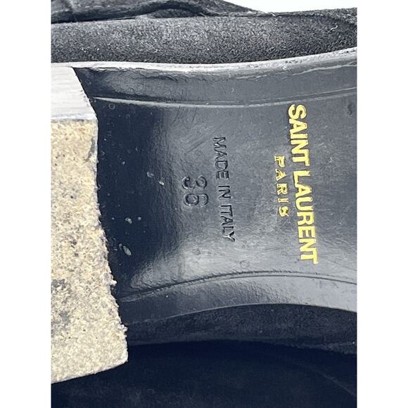 Saint Laurent Blake Jodhpur Womens Black Suede Ankle Bootie Sz IT 36/ US 5.5 - Picture 16 of 16